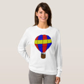 T-shirt Red Blue and Yellow Hot Air Balloon (Devant entier)