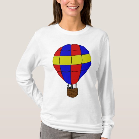 T-shirt Red Blue and Yellow Hot Air Balloon (Devant)