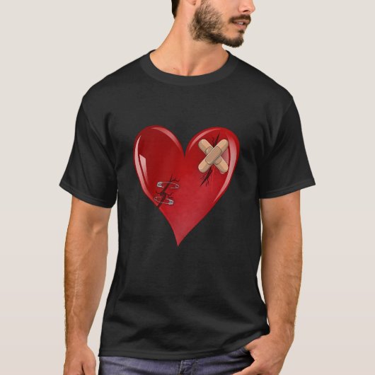 T-shirt Red Broken Heart Saint-Valentin (Devant)