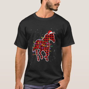 T-shirt Red Buffalo Plaid Cheval Pajamas de Noël Xmas Lig