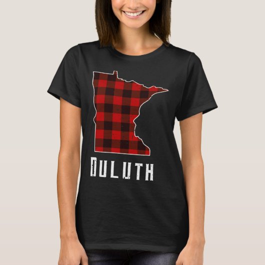 T-shirt Red Buffalo Plaid Duluth Minnesota Gif Home State (Devant)