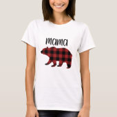 T-shirt Red Buffalo Plaid Mama Ours cadeau de vacances (Devant)