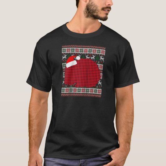 T-shirt Red Buffalo Plaid Wombat Amateurs de laides Noël F (Devant)