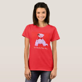 T-shirt Red Butterfly Bear Hug, rouge féministe (Devant entier)