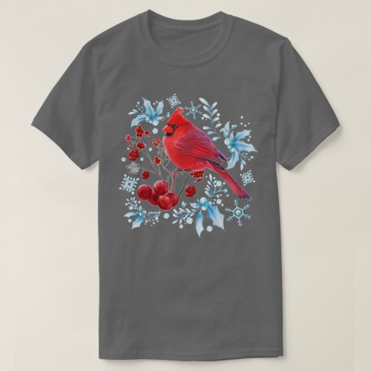 T-shirt Red Cardinal Oiseaux Amateurs d'Oiseaux Observatio (Design devant)