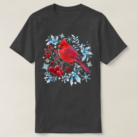 T-shirt Red Cardinal Oiseaux Amateurs d'Oiseaux Observatio (Design devant)