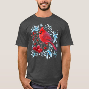 T-shirt Red Cardinal Oiseaux Amateurs d'Oiseaux Observatio