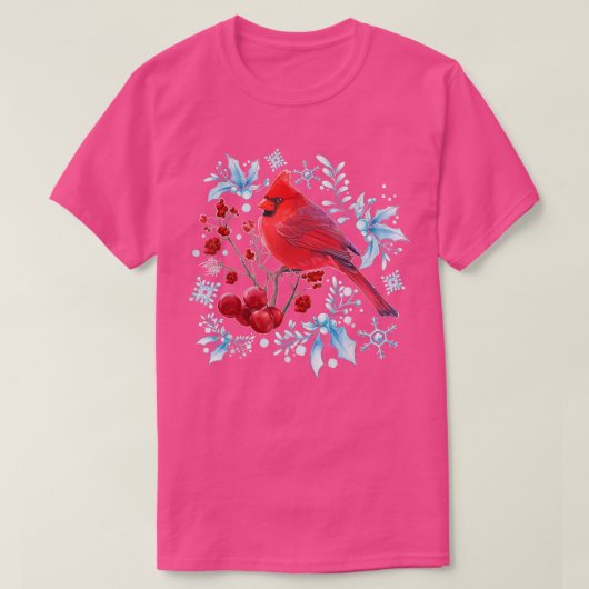 T-shirt Red Cardinal Oiseaux Amateurs d'Oiseaux Observatio (Design devant)