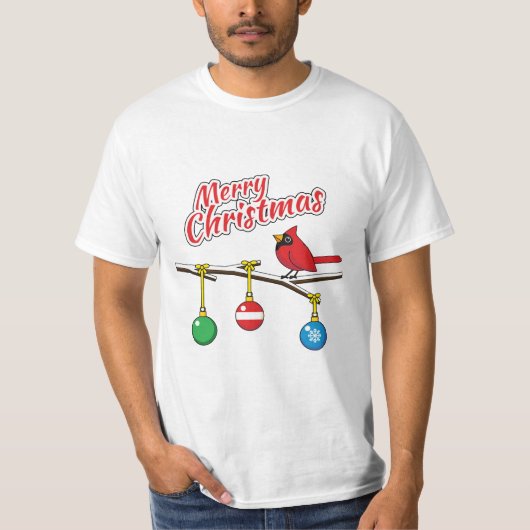 T-shirt Red Cardinal on Christmas (Devant)