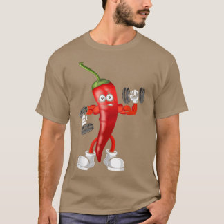 T-shirt Red Chili, Bodybuilding Fitness Gym Gear Workout V
