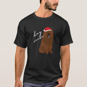 T-shirt Red Chow Chow Chien Maman Noël