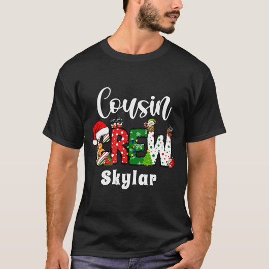 T-shirt Red Cousin Crew Christmas Retro  (Devant)
