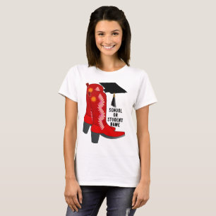 T-shirt Red Cowboy Boots Graduation