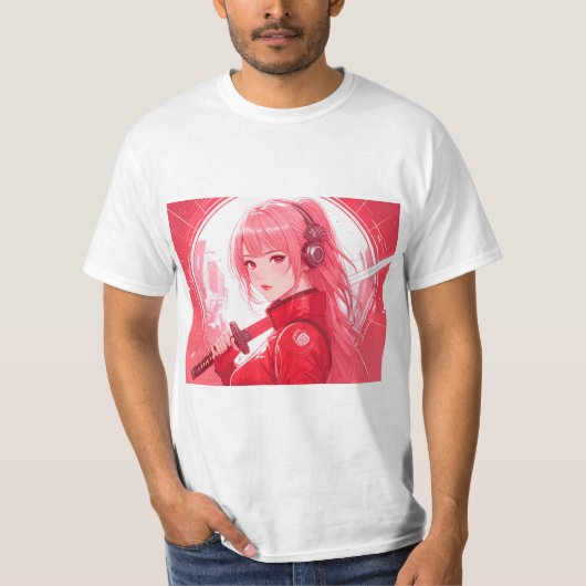 T-shirt RED cyberpunk (Devant)