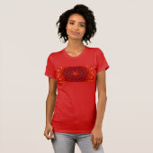 T-shirt RED DAHLIA, Floral Abstrait (Devant entier)