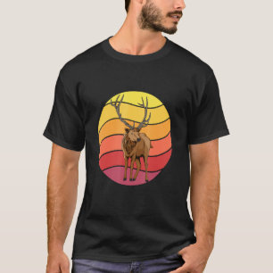 T-shirt Red Deer Retro Sunset Stade Hart Hind Red Deer