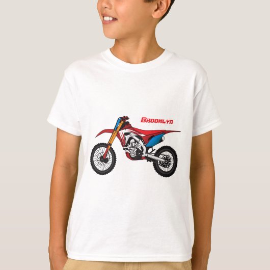 T-shirt Red dirt bike motorcycle (Devant)