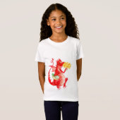 T-shirt 'Red Dragon' en coton chic pour filles (Devant entier)