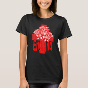 T-shirt Red England Texte Isolé St George Croix Et Rose