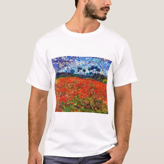 T-shirt Red Flower Field, Van Gogh (Devant)
