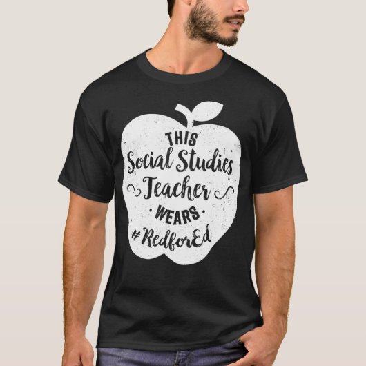 T-shirt Red For Ed Social Studies Teacher Protest Walkout (Devant)
