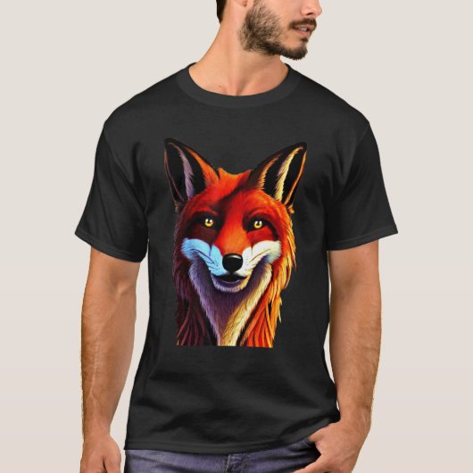 T-shirt Red fox design forest animal wild predator artwork (Devant)