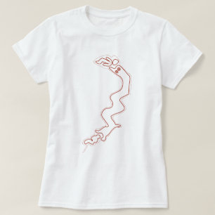 T-shirt Red Geoglyphs Nazca Lines Ancien Dragon Aliens