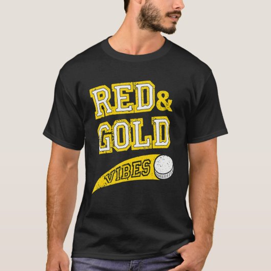 T-shirt Red & Gold Vibes Hockey Team Fan_1 (Devant)