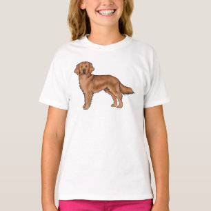 T-shirt Red Golden Retriever mignon dessin de chien