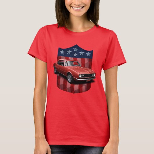 T-shirt Red Great American Shield Camaro Ladies T (Devant)