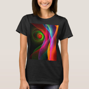 T-shirt Red Green Orange Modern Abstrait Art Motif #22