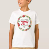 T-shirt Red & Green Wreath Joy Matching Family Christmas (Devant)