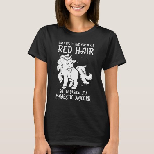T-shirt Red Hair Unicorn Redhead Funny Red Heed (Devant)