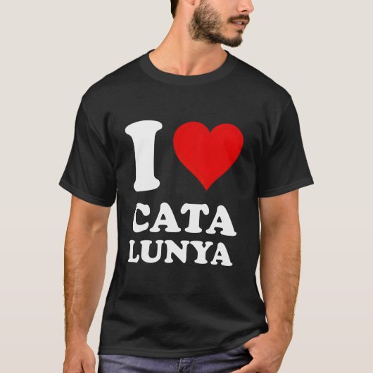 T-shirt Red He I Love Catalunya (Devant)