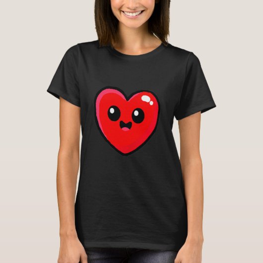 T-shirt Red Heart Funny Cute Design For Men Women Husband  (Devant)