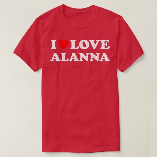 T-shirt Red Heart I Love Alanna (Design devant)