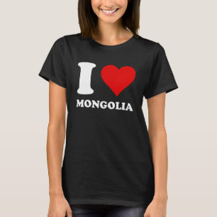 T-shirt Red Heart I Love Mongolie