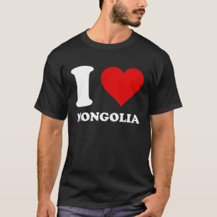 T-shirt Red Heart I Love Mongolie