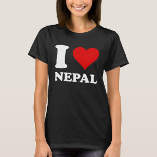 T-shirt Red Heart I Love Nepal