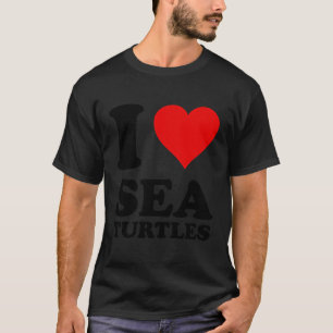 T-shirt Red Heart I Love Sea Turtles