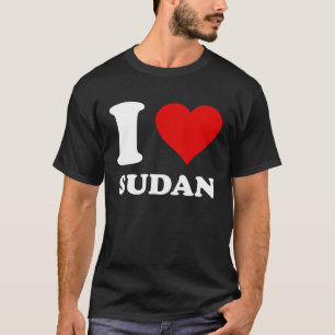 T-shirt Red Heart I Love Sudan