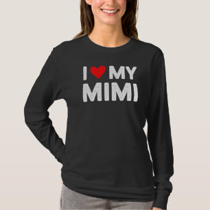 T-shirt Red Heart Love Mimi Vintage I Love My Mimi