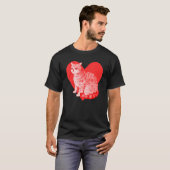T-shirt Red Heart mignon animal de compagnie meilleur ami  (Devant entier)