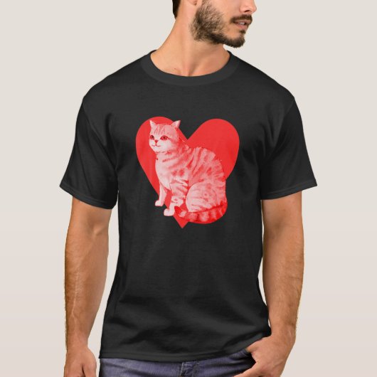 T-shirt Red Heart mignon animal de compagnie meilleur ami  (Devant)