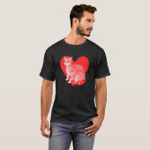 T-shirt Red Heart mignon animal de compagnie meilleur ami  (Devant entier)