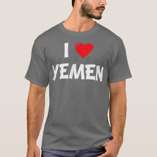 T-shirt Red Heart Women Men Holiday I Love Yemen