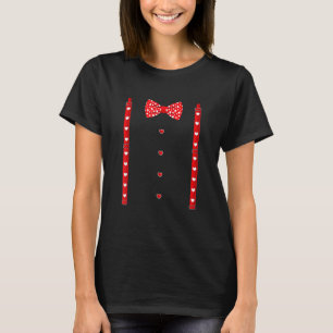 T-shirt Red Hearts Bow Cravate Valentines