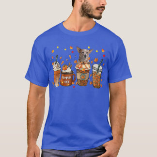 T-shirt Red Heeler Fall Café Citrouille épice Latte Iced A