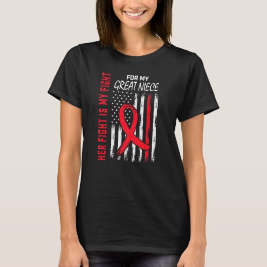 T-shirt Red Her Fight Great Niece Heart Disease Awareness (Devant)