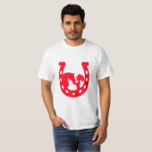 T-shirt Red Horseshoe Girl and Horse (Devant entier)